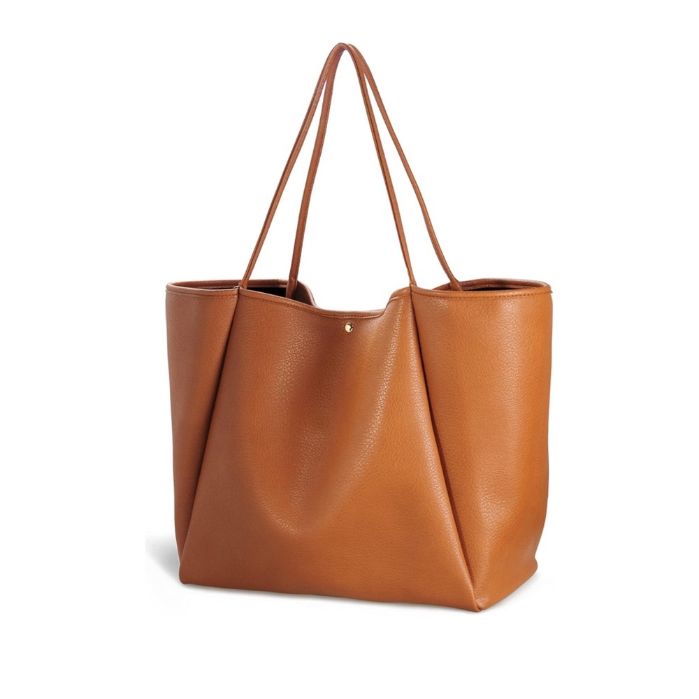 HOXIS Oversize Pu Leather Tote Women Weekender Bag Shopper Handbag Travel Purse